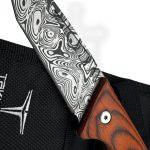 Takumitak - TKF401WD-CS - Bloodstrike - Fixed Blade Knife - 3Cr13 SS Acid Etched Tanto - Pakkawood - Brown - Image 4