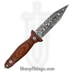 Takumitak - TKF403WD-CS - Protector - Fixed Blade Knife - 3Cr13 SS Acid Etched Spear Point - Pakkawood - Brown - Image 2
