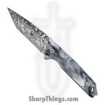 Takumitak - TKF501BK-CS - Bloodstrike - Fixed Blade Knife - 3Cr13 SS Acid Etched Tanto - Glow Resin - Black White