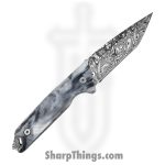 Takumitak - TKF501BK-CS - Bloodstrike - Fixed Blade Knife - 3Cr13 SS Acid Etched Tanto - Glow Resin - Black White - Image 2