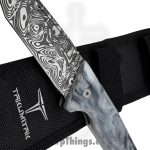 Takumitak - TKF501BK-CS - Bloodstrike - Fixed Blade Knife - 3Cr13 SS Acid Etched Tanto - Glow Resin - Black White - Image 4