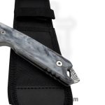 Takumitak - TKF501BK-CS - Bloodstrike - Fixed Blade Knife - 3Cr13 SS Acid Etched Tanto - Glow Resin - Black White - Image 5