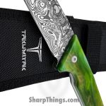 Takumitak - TKF501GN-CS - Bloodstrike - Fixed Blade Knife - 3Cr13 SS Acid Etched Tanto - Glow Resin - Green - Image 4
