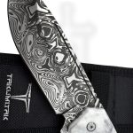 Takumitak - TKF502BK-CS - Takumi - Fixed Blade Knife - 3Cr13 SS Acid Etched Drop Point - Glow Resin - Black White - Image 4