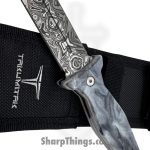 Takumitak - TKF503BK-CS - Protector - Fixed Blade Knife - 3Cr13 SS Acid Etched Spear Point - Glow Resin - Black White - Image 4