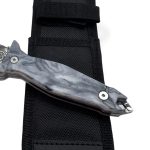 Takumitak - TKF503BK-CS - Protector - Fixed Blade Knife - 3Cr13 SS Acid Etched Spear Point - Glow Resin - Black White - Image 5