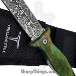 Takumitak - TKF503GN-CS - Protector - Fixed Blade Knife - 3Cr13 SS Acid Etched Spear Point - Glow Resin - Green - Image 4