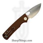 Vosteed - VOSA2604 - Porcupine - Folding Knife - Nitro-V Satin Drop Point - Micarta - Brown - Image 2
