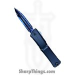 Microtech - 1142-16BRDBLKBZFL-MCK - Combat Troodon LT - OTF Auto - Bertie Reitveld Damascus Dragonskin Dagger - Hefted Alloy - Black flamed Ti Accents