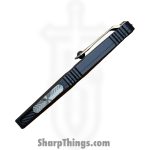 Microtech - 1142-16BRDBLKBZFL-MCK - Combat Troodon LT - OTF Auto - Bertie Reitveld Damascus Dragonskin Dagger - Hefted Alloy - Black flamed Ti Accents - Image 7