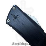 Microtech - 1142-16BRDBLKBZFL-MCK - Combat Troodon LT - OTF Auto - Bertie Reitveld Damascus Dragonskin Dagger - Hefted Alloy - Black flamed Ti Accents - Image 6