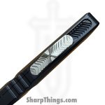 Microtech - 1142-16BRDBLKBZFL-MCK - Combat Troodon LT - OTF Auto - Bertie Reitveld Damascus Dragonskin Dagger - Hefted Alloy - Black flamed Ti Accents - Image 5
