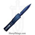 Microtech - 1142-16BRDBLKBZFL-MCK - Combat Troodon LT - OTF Auto - Bertie Reitveld Damascus Dragonskin Dagger - Hefted Alloy - Black flamed Ti Accents - Image 2
