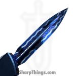 Microtech - 1142-16BRDBLKBZFL-MCK - Combat Troodon LT - OTF Auto - Bertie Reitveld Damascus Dragonskin Dagger - Hefted Alloy - Black flamed Ti Accents - Image 15
