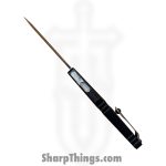 Microtech - 1142-16BRDBLKBZFL-MCK - Combat Troodon LT - OTF Auto - Bertie Reitveld Damascus Dragonskin Dagger - Hefted Alloy - Black flamed Ti Accents - Image 11
