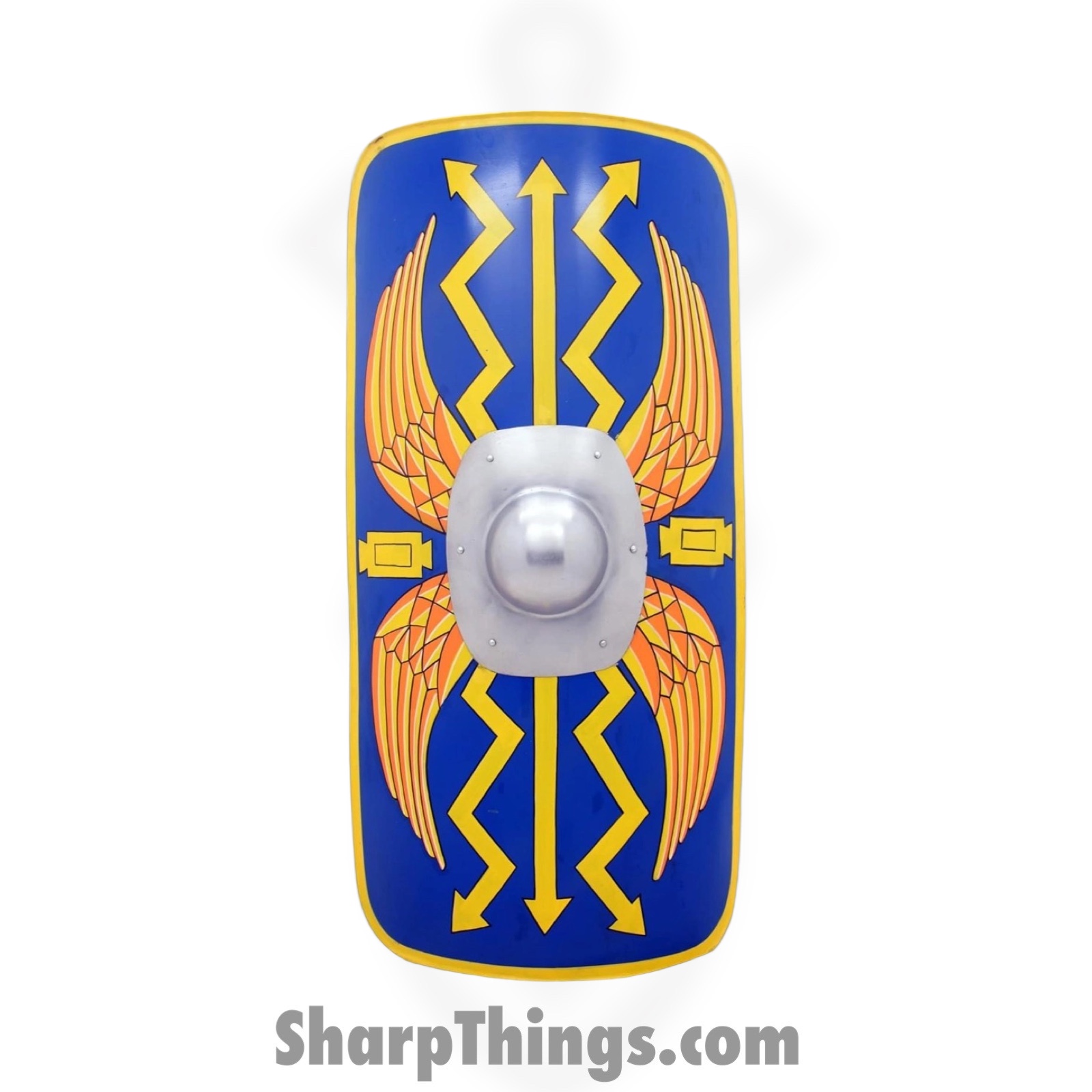 roman-shield-BL_1 VOC - ROMAN-SHIELD-BL - Roman Armour Legion Scutum Shield - Wood - Red|Gold - Image 1