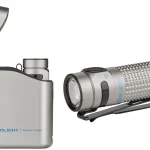Olight - OLTBATON4KITTI - Baton 4  Premium Edition Flashlight with Charging Case - Titanium - Grey