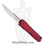 Microtech - 11214-10MR - Ultratech Gen IV - OTF Auto - M390MK Stonewash Drop Point - Aluminum - Merlot