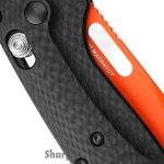 Benchmade - 15535OR-01 - Taggedout - Folding Knife - CPM MagnaCut Coated Clip Point - Carbon Fiber - Black Orange - Image 4