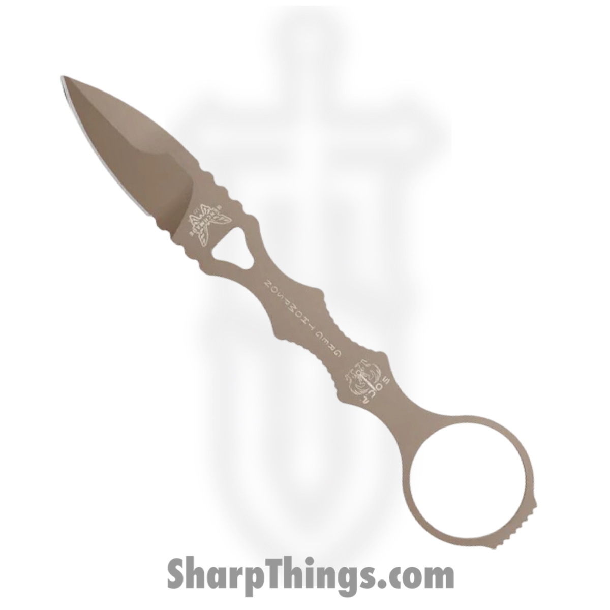 177SN_1.jpg Benchmade - 177SN - Mini SOCP Dagger - Fixed Blade Knife - 440C SS Coated Spear Point - 440C SS - Sand - Image 1