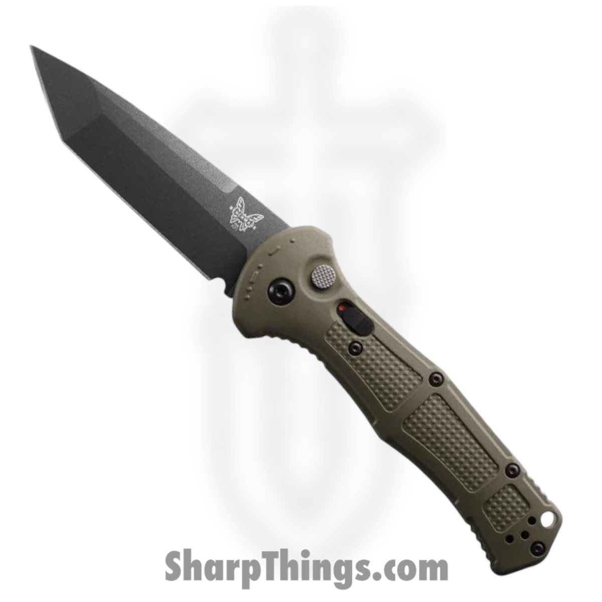 9071BK-1_1.jpg Benchmade - 9071BK-1 - Claymore - Automatic Knife - D2 Coated Tanto - Grivory - Ranger Green - Image 1