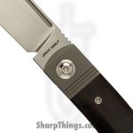 Jack Wolf Knives - GUNSL-03-EBONY - Gunslinger Jack - Folding Knife - S90V Satin Clip Point - Ebony Wood - Brown - Image 4