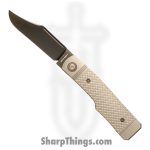 Jack Wolf Knives - GUNSL-03-TI-XHATCH - Gunslinger Jack - Folding Knife - S90V Coated Clip Point - Titanium Crosshatch - Gray