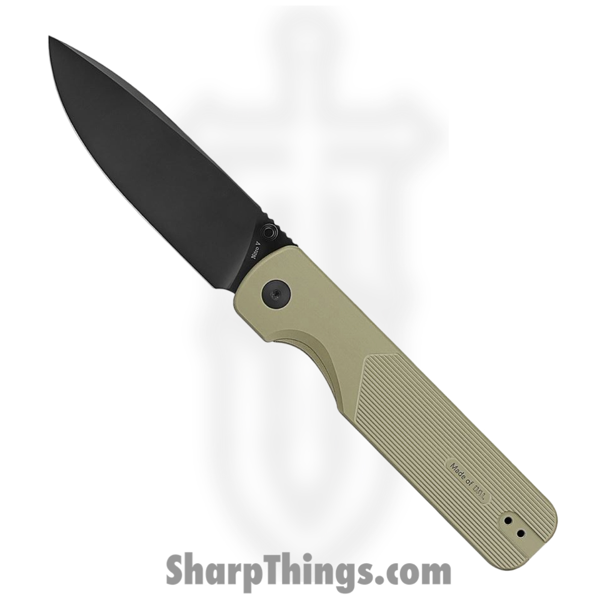 OKNDURONOG_1.jpg Oknife - OKNDURONOG - Duron - Folding Knife - Nitro-V Coated Drop Point - Aluminum - Green - Image 1