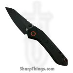 Millit Knives - OVBlkCMOrgBlk - Overland - Folding Knife - CPM MagnaCut Coated Sheepsfoot - Canvas Micarta - Black