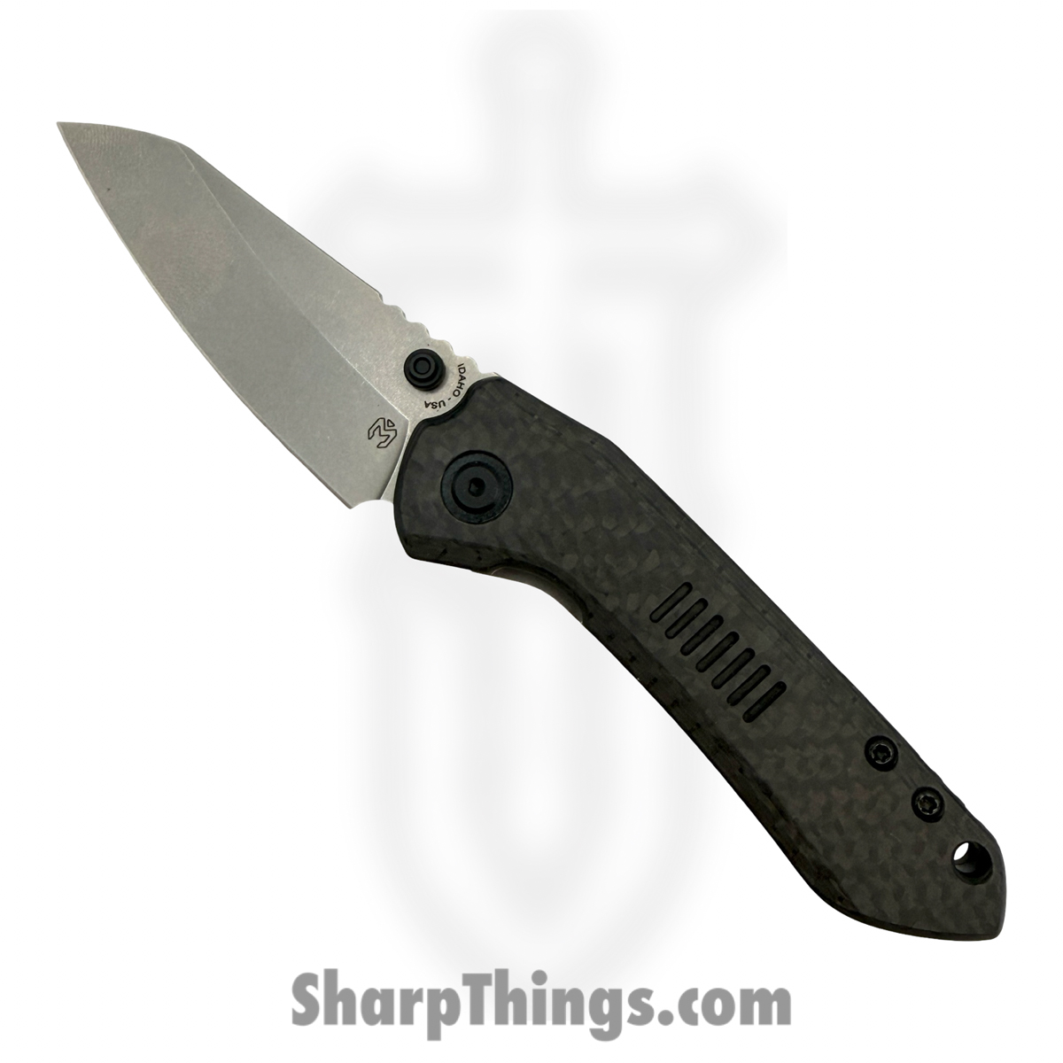 OVCfTwillBlkSW_1.jpg Millit Knives - OVCfTwillBlkSW - Overland - Folding Knife - CPM MagnaCut Stonewash Sheepsfoot - Carbon Fiber - Black - Image 1