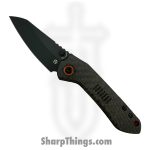 Millit Knives - OVCfTwillOrgBlk - Overland - Folding Knife - CPM MagnaCut Coated Sheepsfoot - Carbon Fiber - Black