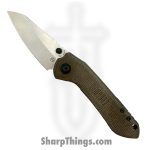 Millit Knives - OVODCMBlkSW - Overland - Folding Knife - CPM MagnaCut Stonewash Sheepsfoot - Canvas Micarta - OD Green