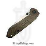 Millit Knives - OVODCMBlkSW - Overland - Folding Knife - CPM MagnaCut Stonewash Sheepsfoot - Canvas Micarta - OD Green - Image 3