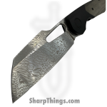 Sparrow Knife Co. - SKCSTRXMIDAMA - Strix - Grabak Damasteel Damasteel Sheepsfoot - Titanium|Micarta - Black - Image 3