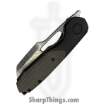 Sparrow Knife Co. - SKCSTRXMIDAMA - Strix - Grabak Damasteel Damasteel Sheepsfoot - Titanium|Micarta - Black - Image 4