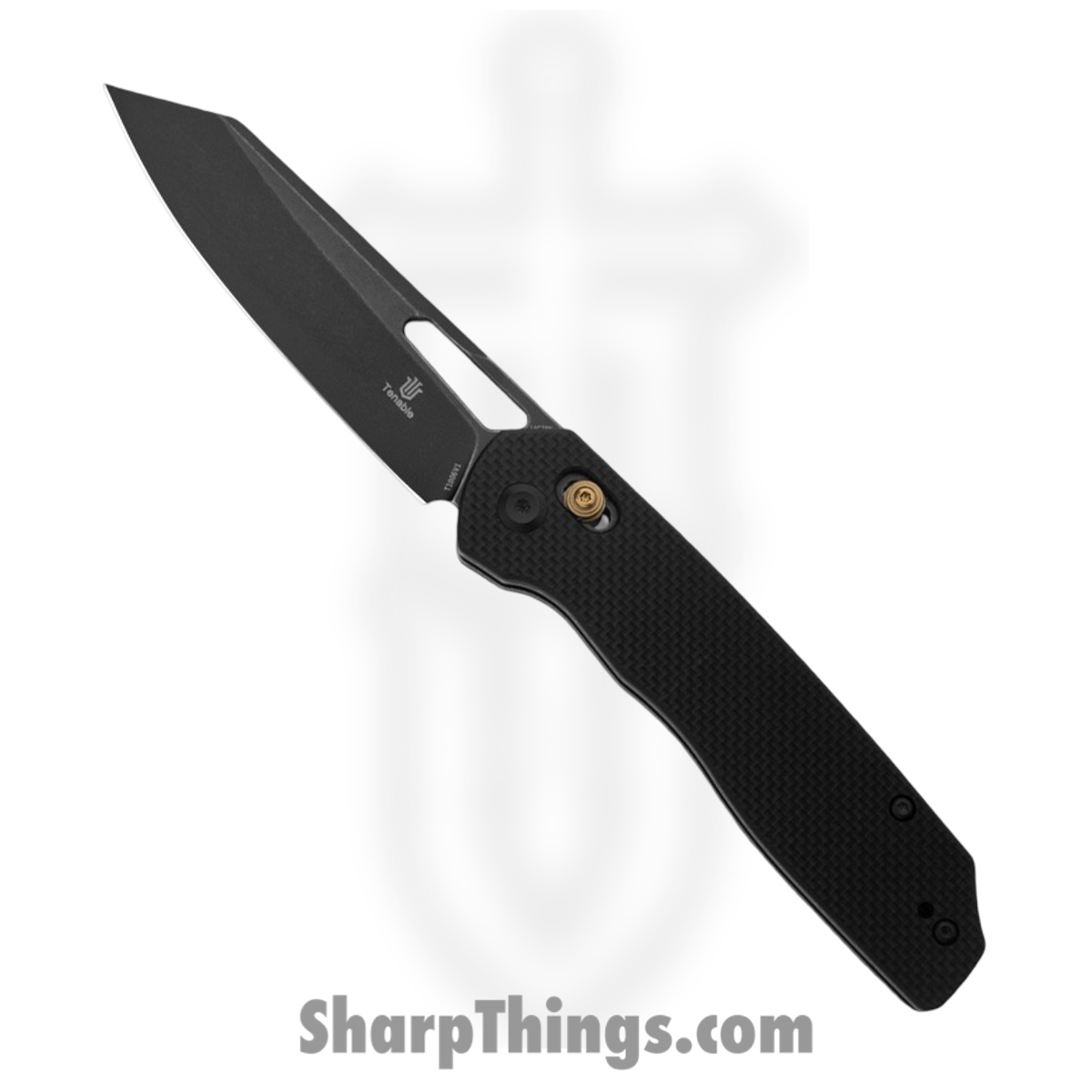 T1006V1_1.jpg Tenable Knives - T1006V1 - Shard - Folding Knife - 14C28N Stonewash Reverse Tanto - G10 - Black - Image 1
