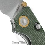 Vosteed - VOSA2611 - Porcupine - Folding Knife - 14C28N Stonewash Drop Point - Micarta - Green - Image 3