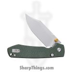 Vosteed - VOSA2911 - Raccoon - Folding Knife - 14C28N Stonewash Bowie - Micarta - Green - Image 4