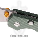 Vosteed - VOSA2911 - Raccoon - Folding Knife - 14C28N Stonewash Bowie - Micarta - Green - Image 6