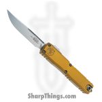 Microtech - 11214-10TA - Ultratech Gen IV - OTF Auto - M390MK Stonewash Drop Point - Aluminum - Tan