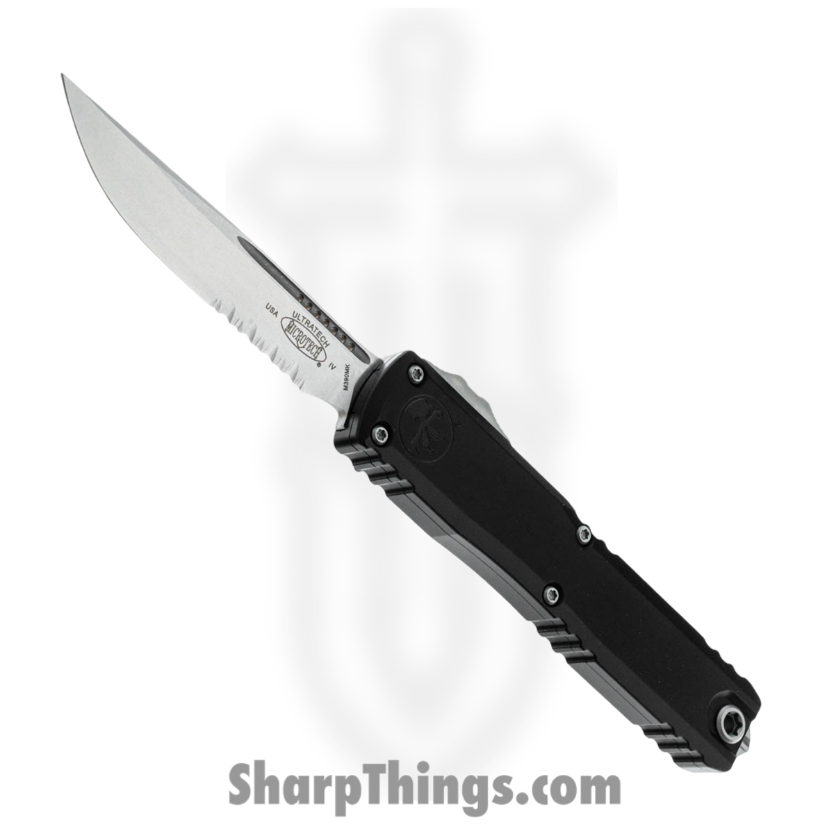 11214-11_1.jpg Microtech - 11214-11 - Ultratech Gen IV - OTF Auto - M390MK Stonewash Drop Point P/S - Aluminum - Black - Image 1