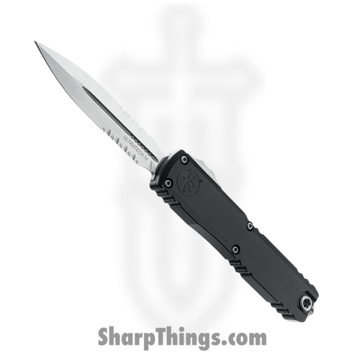 11224-11_1.jpg Microtech - 11224-11 - Ultratech Gen IV - OTF Auto - M390MK Stonewash Dagger P/S - Aluminum - Black - Image 1