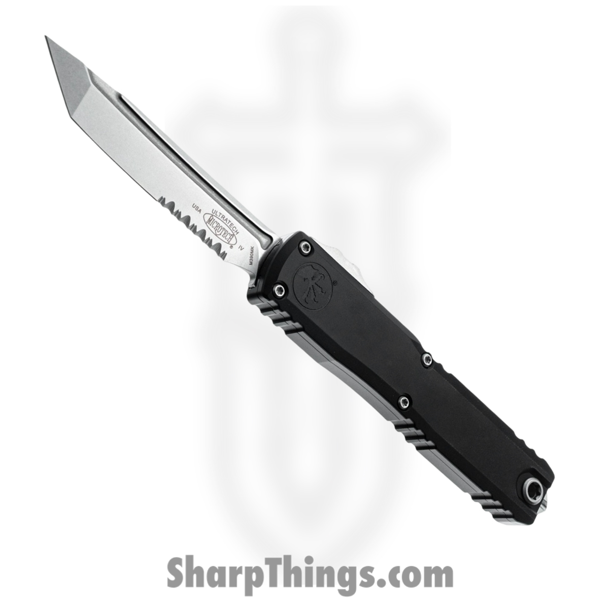 11234-11_1.jpg Microtech - 11234-11 - Ultratech Gen IV - OTF Auto - M390MK Stonewash Tanto P/S - Aluminum - Black - Image 1