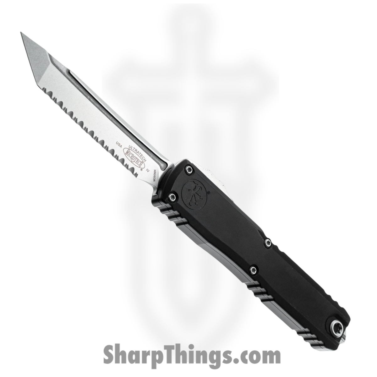 11234-12_1.jpg Microtech - 11234-12 - Ultratech Gen IV - OTF Auto - M390MK Stonewash Tanto F/S - Aluminum - Black - Image 1