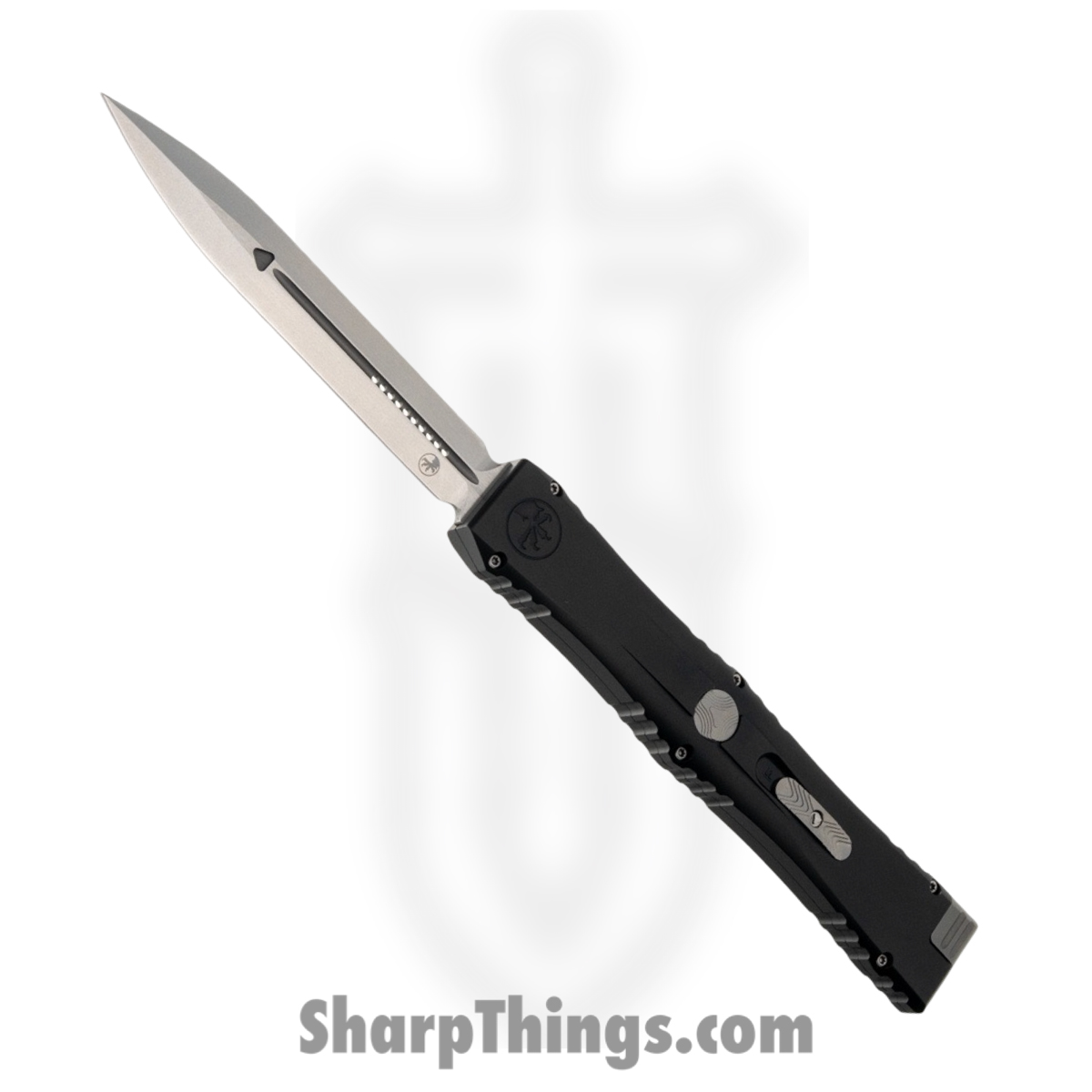 1152-10MS1_1.jpg Microtech - 1152-10MS1 - Nemesis IV - OTF Auto - M390MK Stonewash Dagger - Hardcoat Aluminum - Black - Image 1