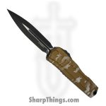 Microtech - 1242-1TAPX - Cypher II - OTF Auto - M390MK Coated Dagger - Aluminum - Tan