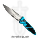 Microtech - 160A-11TQ - Socom Elite - Automatic Knife - M390, 204P, Elmax, or XHP Stonewash Clip Point P/S - Aluminum - Turquoise