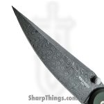 ProTech - 2026.Avalon.Custom.003 - Avalon - Folding Knife - Chad Nichols Boomerang Damascus Drop Point - Knurled Aluminum - Green - Image 3