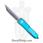 Microtech - 233-5TQ - UTX-85 - OTF Auto - M390 Satin Tanto P/S - Aluminum - Turquoise