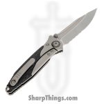 Microtech - 260M-8 CFTI - Mini Socom Bravo - Folding Knife - M390 Blasted Clip Point P/S - Carbon Fiber - Black - Image 2